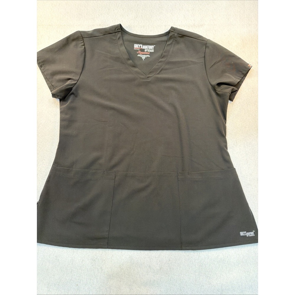 Grey's Anatomy Scrubs Top By Barco Uniforms, RN# 50681, CA‎ 14261, Large Black